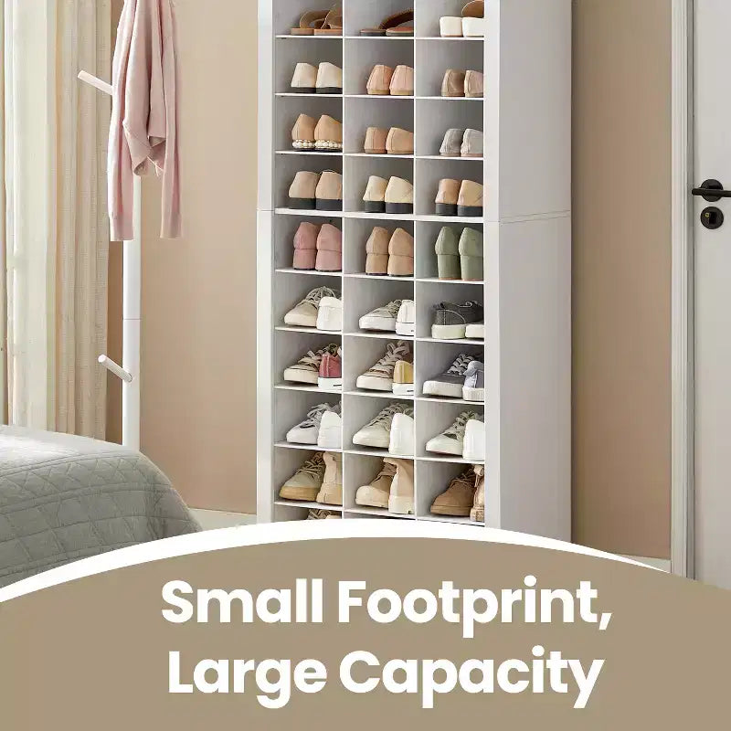 Shoe Storage Cabinet, 10 Tier Shoe Rack Organizer, Holds Up to 30 Pairs of Shoes, for Entryway Bedroom, 12.6 x 24.8 x 73.6 Inches