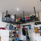 Rangement de garage suspendu 3' x 8' avec crochets | Supporte 317 kg