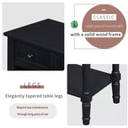 Console étroite avec trois tiroirs de rangement et une étagère inférieure