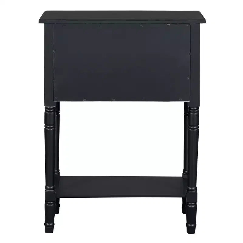 Console étroite avec trois tiroirs de rangement et une étagère inférieure