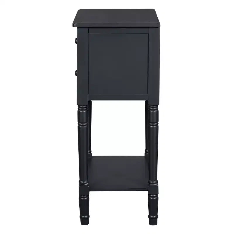 Console étroite avec trois tiroirs de rangement et une étagère inférieure
