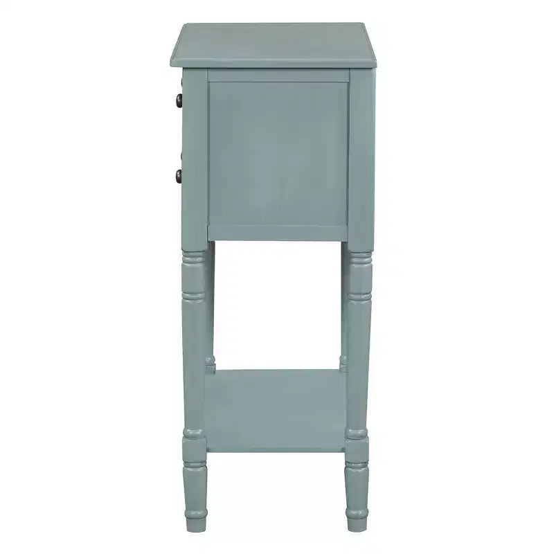 Console étroite avec trois tiroirs de rangement et une étagère inférieure