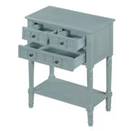 Console étroite avec trois tiroirs de rangement et une étagère inférieure