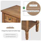Console étroite avec trois tiroirs de rangement et une étagère inférieure