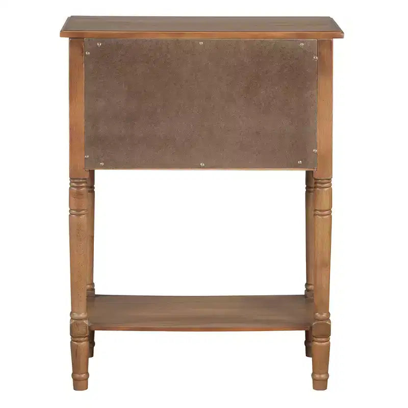Console étroite avec trois tiroirs de rangement et une étagère inférieure