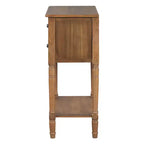 Console étroite avec trois tiroirs de rangement et une étagère inférieure