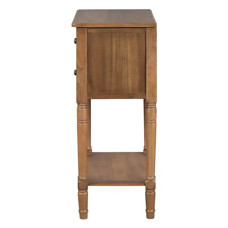 Console étroite avec trois tiroirs de rangement et une étagère inférieure