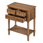 Console étroite avec trois tiroirs de rangement et une étagère inférieure