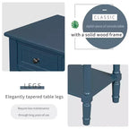 Console étroite avec trois tiroirs de rangement et une étagère inférieure