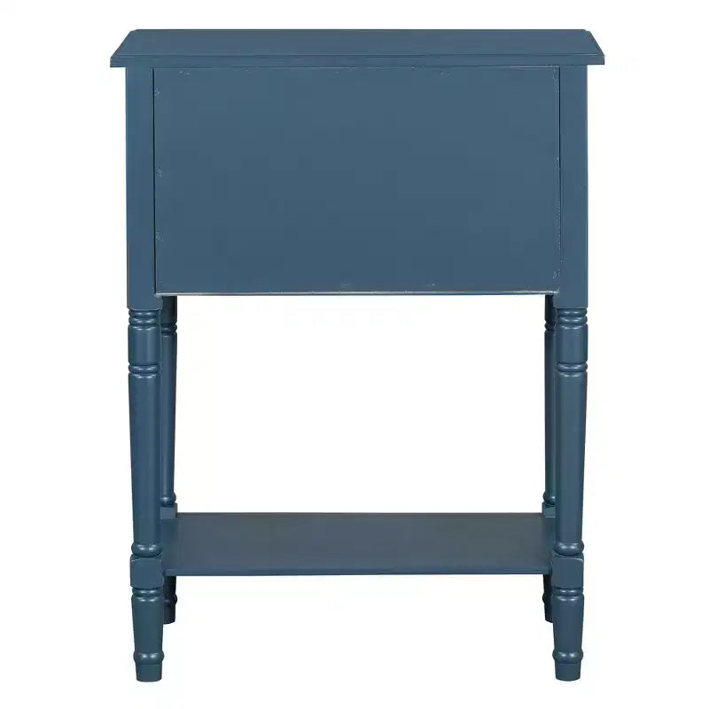 Console étroite avec trois tiroirs de rangement et une étagère inférieure