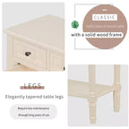 Console étroite avec trois tiroirs de rangement et une étagère inférieure