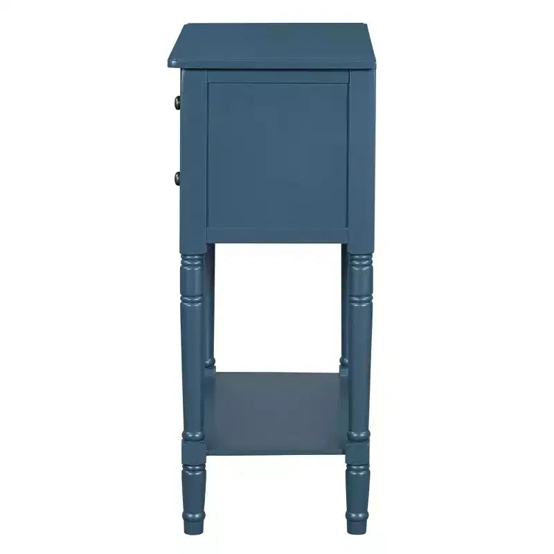 Console étroite avec trois tiroirs de rangement et une étagère inférieure
