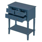 Console étroite avec trois tiroirs de rangement et une étagère inférieure