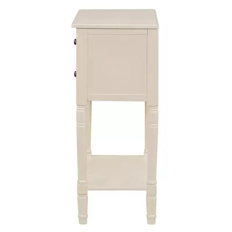 Console étroite avec trois tiroirs de rangement et une étagère inférieure