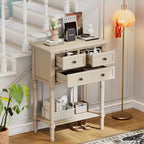 Whisen Narrow Console Table with Three Storage Drawers and Bottom Shelf