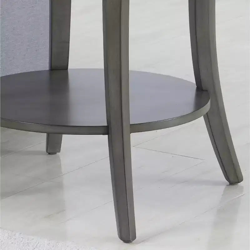 Contemporary Oval Shelf End Table, Gray