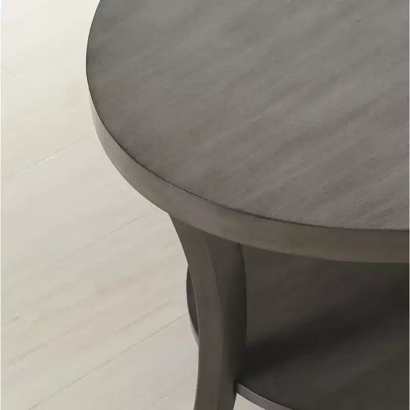 Contemporary Oval Shelf End Table, Gray