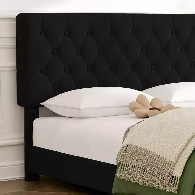 Queen Storage Bed Frame with 4 Drawers & Headboard, Upholstered Platform Bed Frame
