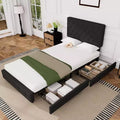 Queen Storage Bed Frame with 4 Drawers & Headboard, Upholstered Platform Bed Frame