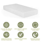 Matelas en mousse à mémoire de forme en boîte à 4 couches, mousse infusée au thé vert, mousse de circulation d'air, gel rafraîchissant, mousse certifiée