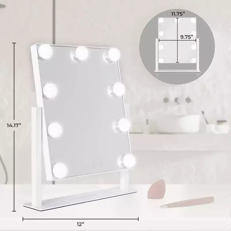 LED Bulb Hollywood Bathroom Vanity Mirror White